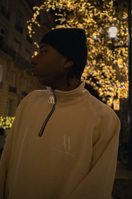 Sweat demi zip Oversize LIBERTÉ Beige